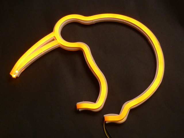 Golden Kiwi Neon LED Shape