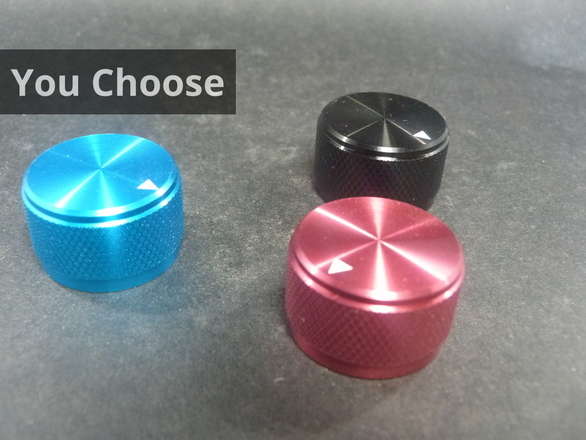 25mm Solid Aluminium Anodised Knob - 6mm Shaft