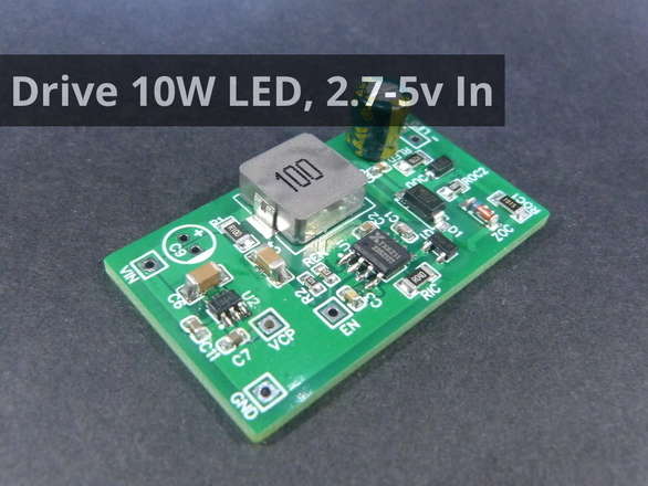 10W Led Driver 2.7-5v Input, Boost To 800-900mA  9-20v Output