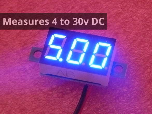 Voltmeter 4-30V, 2 Decimal Places, Blue