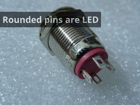 Rounded pins are LED