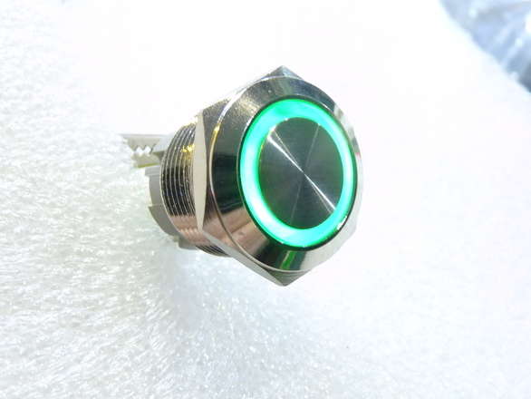 Large Led Flush Metal Push Button, 19mm Hole, Various Styles Available, SPDT