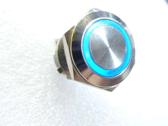 Large Led Flush Metal Push Button, 19mm Hole, Various Styles Available, SPDT