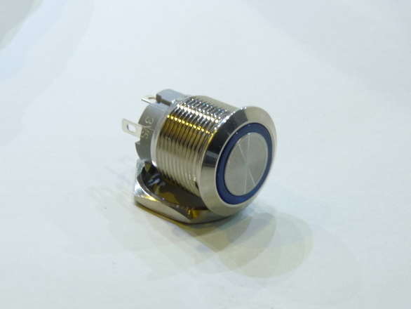 CLEARANCE Large Led Flush Metal Push Button, 19mm Hole, Various Styles, SPST