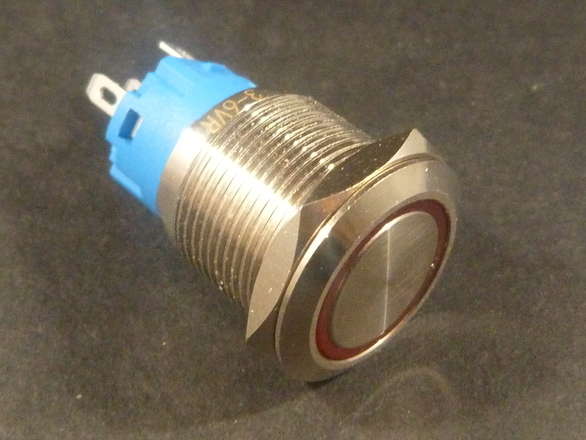 Large Led Flush Metal Push Button, 19mm Hole, Various Styles Available, SPDT