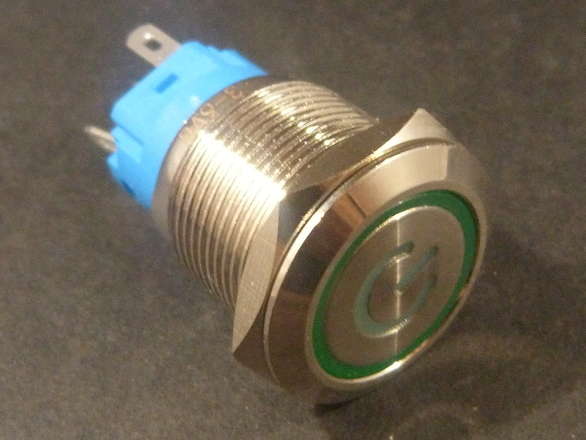 Large Led Flush Metal Push Button, 19mm Hole, Various Styles Available, SPDT