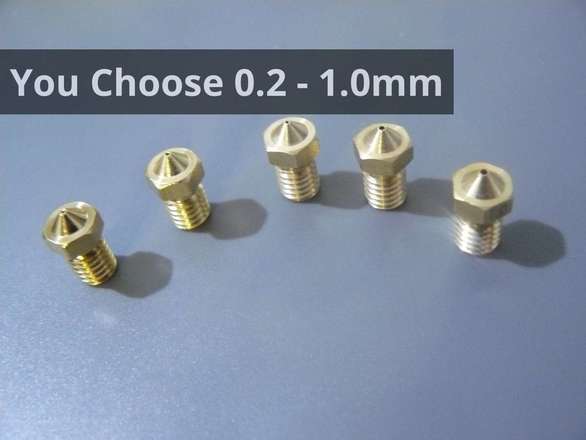 3d Printer Nozzle Brass M6 Thread E3D V5 V6 - CLEARANCE