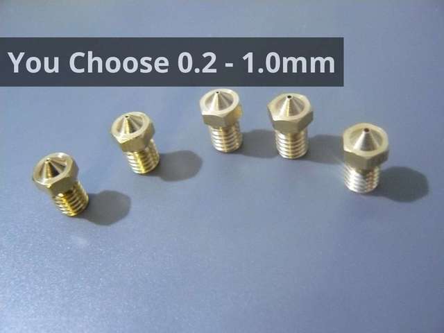 3d Printer Nozzle Brass M6 Thread E3D V5 V6 - CLEARANCE