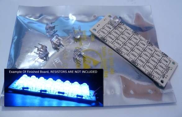 PCB and 24 Piranha LEDs (Add Your Own Resistors)