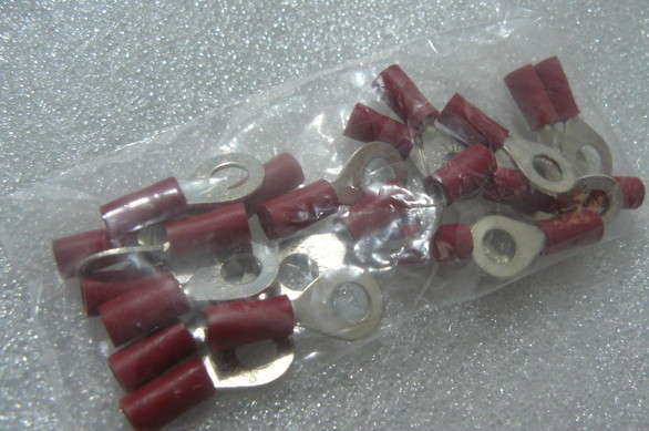 (20 of) Red Insulated Ring Terminal Crimp - Up To M5 (5mm) Screw/Bolt