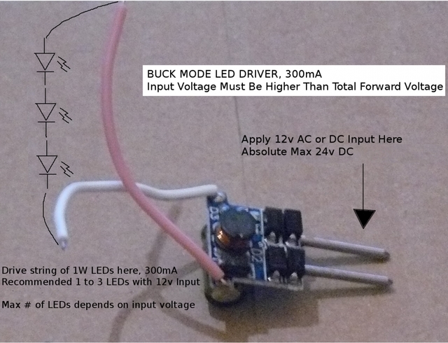 Buck Mode LED Driver, 1-3 1W LEDs with 12V+ Input - Buy Online From ...