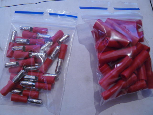 25 Pairs Red Insulated Bullet Crimp Connectors