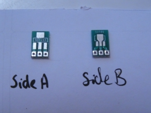 (2 of) SOT89 / SOT223 To Through Hole Breakout