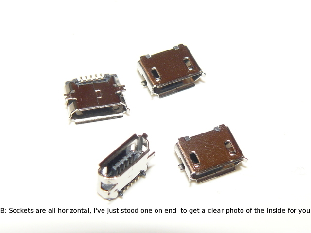 (4 of) USB Micro-B Socket (SMD)