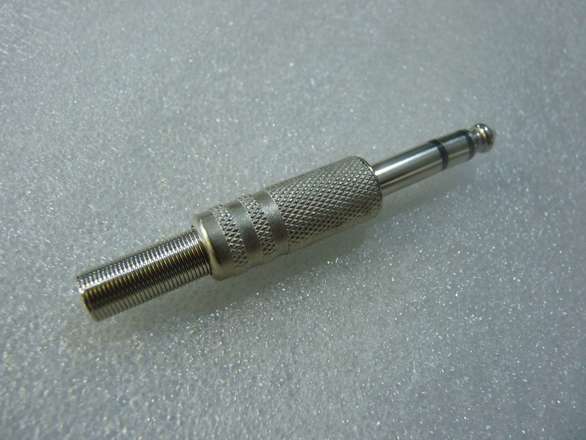 1/4" (6.35mm, 6.5mm) Stereo Audio TRS Headphone Plug Metal With Strain Relief