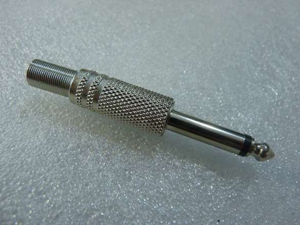 1/4" (6.35mm, 6.5mm) Mono Microphone Guitar Plug Metal With Strain Relief