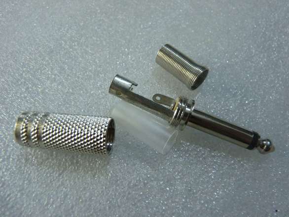 1/4" (6.35mm, 6.5mm) Mono Microphone Guitar Plug Metal With Strain Relief