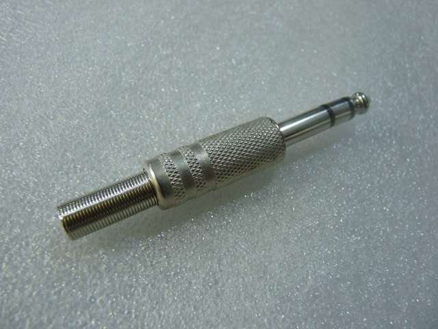 1/4" (6.35mm, 6.5mm) Stereo Audio TRS Headphone Plug Metal With Strain Relief