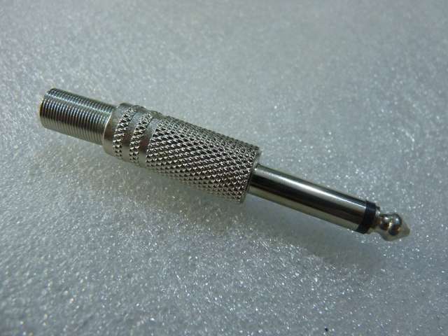 1/4" (6.35mm, 6.5mm) Mono Microphone Guitar Plug Metal With Strain Relief