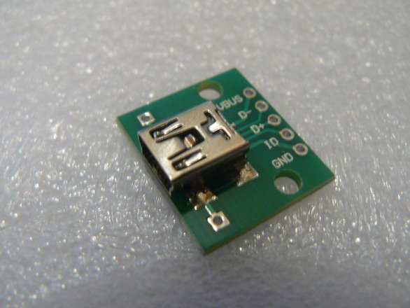 USB Mini-B Presoldered on a Breakout Board