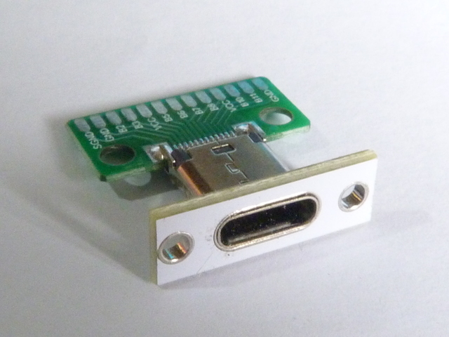 USB Type-C Female Socket Breakout Board With Panel Mount