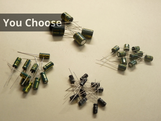 Electrolytic Capacitors, Through Hole Capacitor, You Choose Value