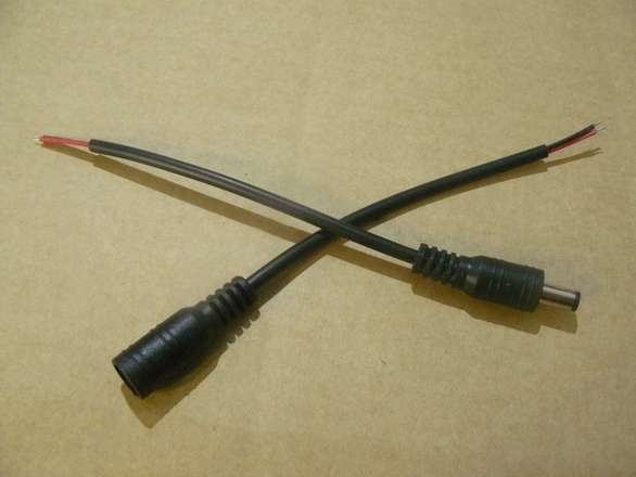 DC Power 5.5/2.1mm Plug and Socket Prewired Pair