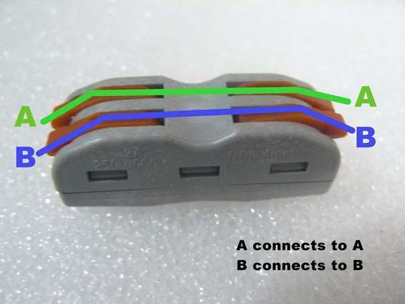 Screwless Wire Joiner - Lever Lock - Back To Back 2 Wire-Pairs
