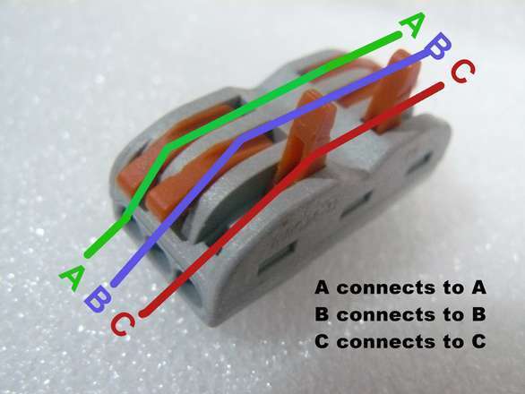 Screwless Wire Joiner - Lever Lock - Back To Back 3 Wire-Pairs
