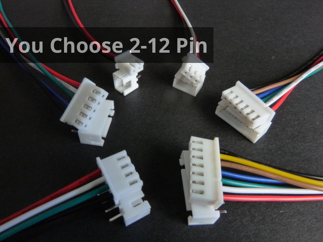 XH 2.5mm 3A Prewired Terminal Set, You Choose 2 to 12 Pin
