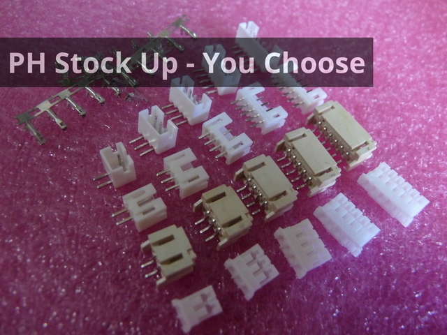 PH 2.0mm 2A Sockets/Plugs/Pins Stock Up Pack - You Choose Type
