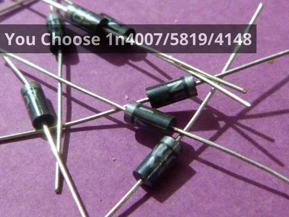 Pack of 10 Through Hole Diodes - You Choose 1n4007 1n4148 1n5819