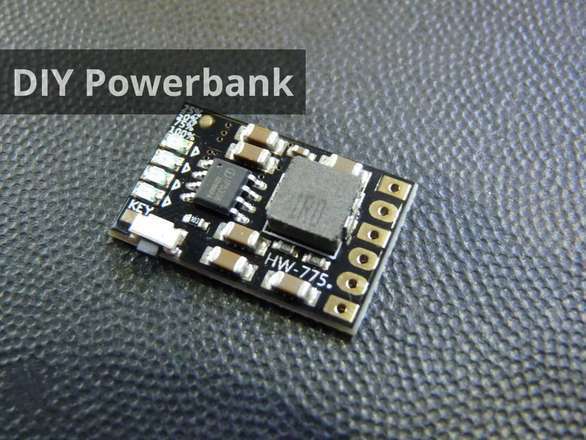 DIY Li-Ion Powerbank Module, Single/Parallel Cells, 2.5A with LED Fuel Gauge