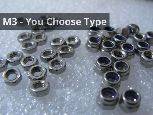 M3 Nuts 20pcs - You Choose Type