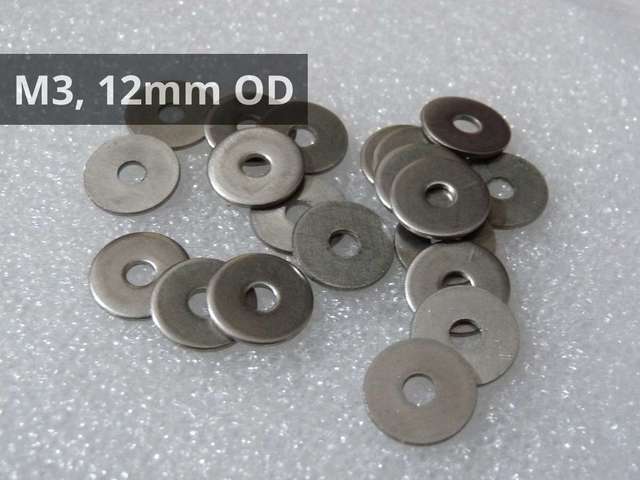 Flat 12mm OD (20 Per Pack) M3 Washers - You Choose Type/Size