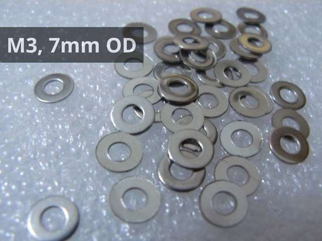 Flat 7mm OD (40 Per Pack) M3 Washers - You Choose Type/Size
