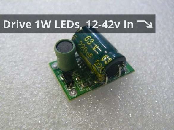Buck Mode LED Driver, 1-9 1W LEDs with 12V-42V Input
