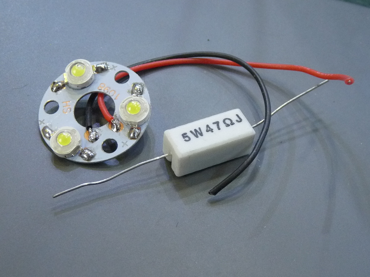 3x1W LED with Resistor for 12v Power supply/car battery Buy Online