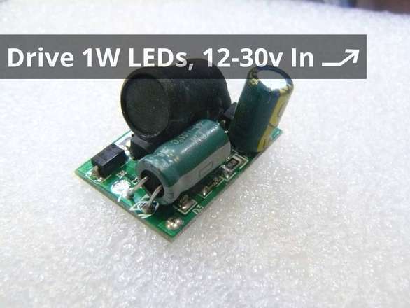 Boost Mode LED Driver for 3 to 15 1W LEDs, 12-30v Input