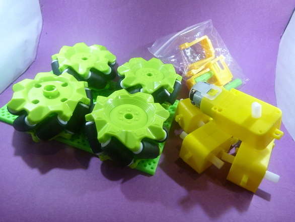 Mecanum Vehicle Part Set - Wheels + Motors + Platform