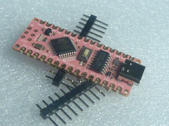 Pink Arduino Nano Compatible, with improved USB-C Type-C compatability.