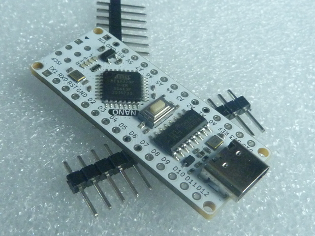 White Arduino Nano Compatible, with improved USB-C Type-C compatability.