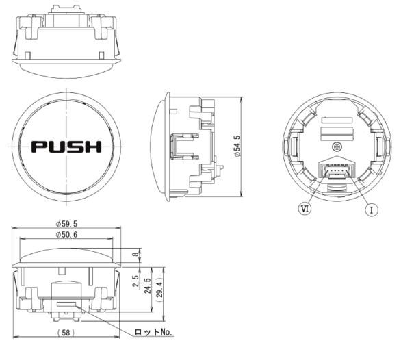 Weird Large Size RGB LED Momentary Push Button Omron W5GF-A12
