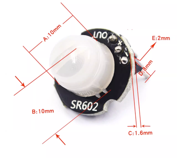 Miniature PIR Passive Infrared Motion Sensor SR602