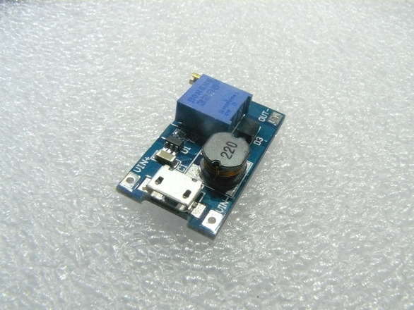 Step Up DC Boost Converter 2-24V In, 5-26v Out, With MicroUSB Input Socket