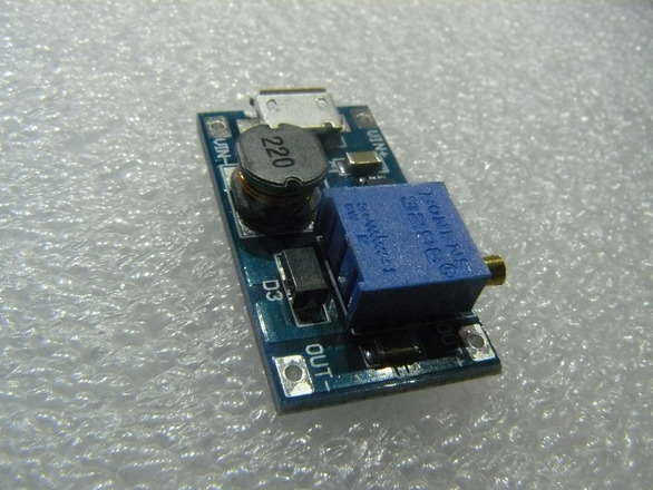 Step Up DC Boost Converter 2-24V In, 5-26v Out, With MicroUSB Input Socket