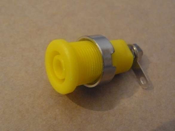 4mm Banana Safety Socket - Yellow