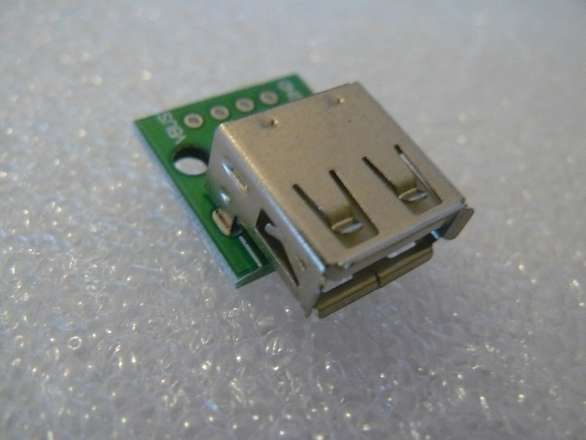 USB Type-A Socket Presoldered on a Breakout Board