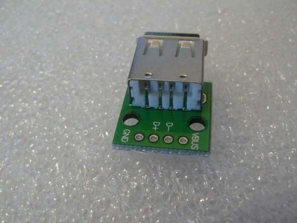 USB Type-A Socket Presoldered on a Breakout Board