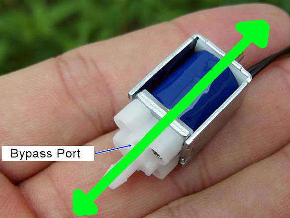 Mini Solenoid Air Valve, 3 Volts, Normally Open With Bypass Vent